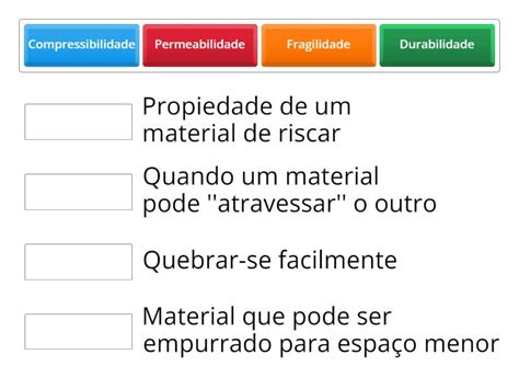 Propiedades Dos Materiais Une Las Parejas