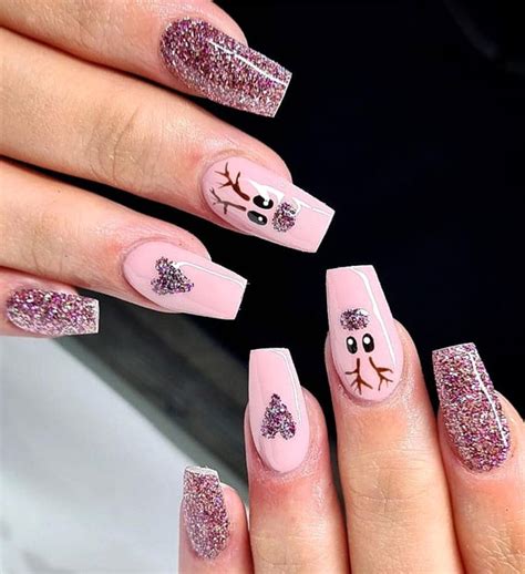 50 Fab Christmas Nail Designs And Ideas Shimmery Pink And Glossy Pink Nails