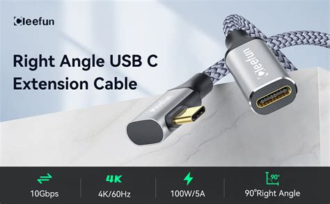 Right Angle Usb C Extension Cable 66ft 90 Degree Usb C Male To Usb C Female Cable