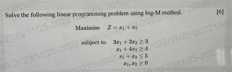 Solved Solve The Following Linear Programming Problem Using Chegg