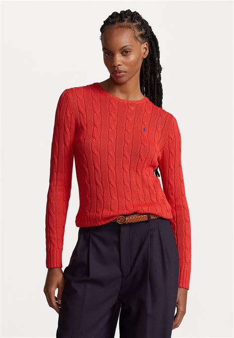 Polo Ralph Lauren Cable Knit Cotton Crewneck Jumper Trui Bright