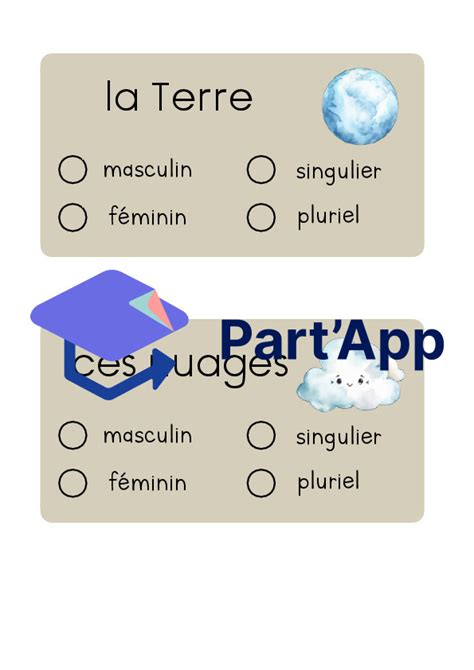 Part App Cartes Genre Et Nombre Du Nom Th Me Espace