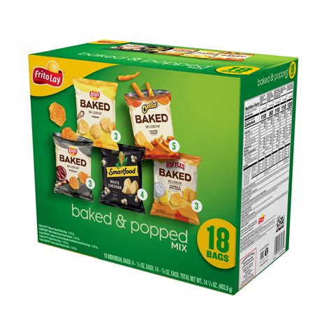 Frito Lay Baked And Popped Mix Variety Pack 18 Individual Prepackaged