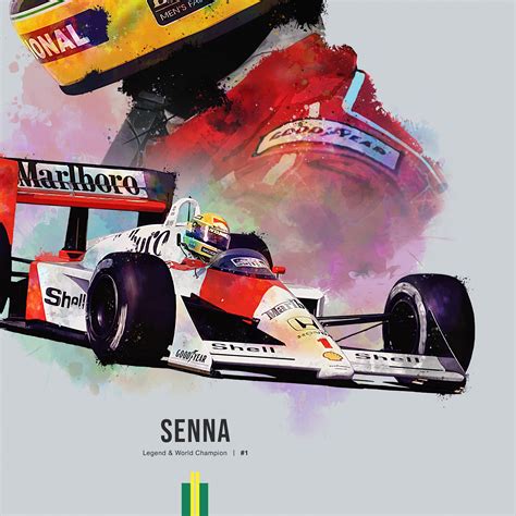 Ayrton Senna F1 Car And Helmet Poster Print Mclaren Wall Etsy Uk