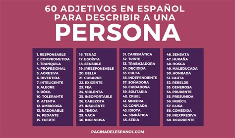 60 adjetivos para describir a una persona La página del español