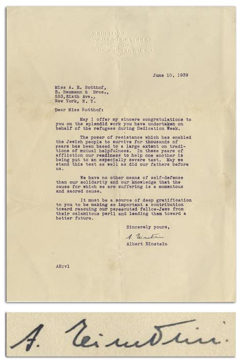 Lot Detail Albert Einstein Letter Signed During WWII The Power