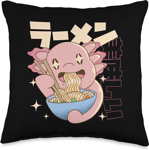 Cute Kawaii Axolotl Anime Eating Ramen Noodles Japanese