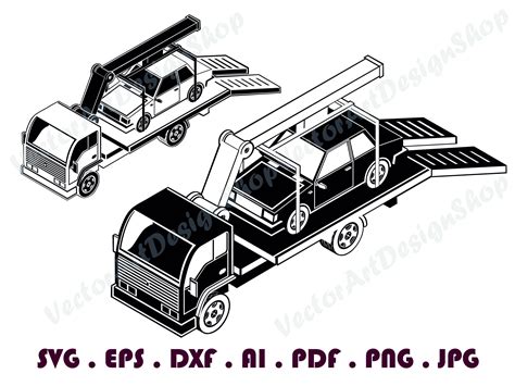 Png Tow Truck 4 SVG Tow Truck Files For Cricut Eps Vector Tow Truck