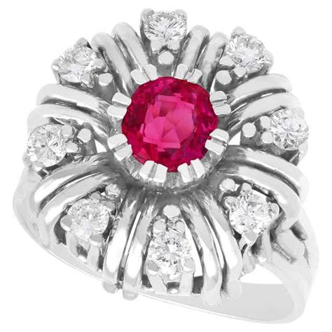 Vintage Diamond and Ruby Ring by Sterlé, circa 1950 For Sale at 1stDibs