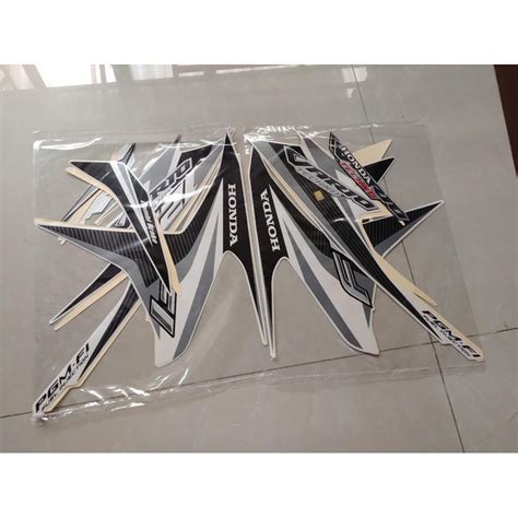 Jual Stiker Bodi Lis Body Striping Vario 125 2014 Techno Putih Abu