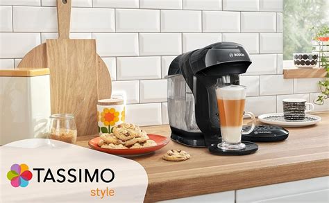 Bosh Machine à Café Tassimo Style Tas1102 Plus De 40 Boissons Chaudes Onetouch Cafetière à