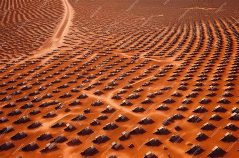 Una Imagen Aérea Del Desierto Chileno De Atacama Con Cientos De Filas De Módulos O Paneles De