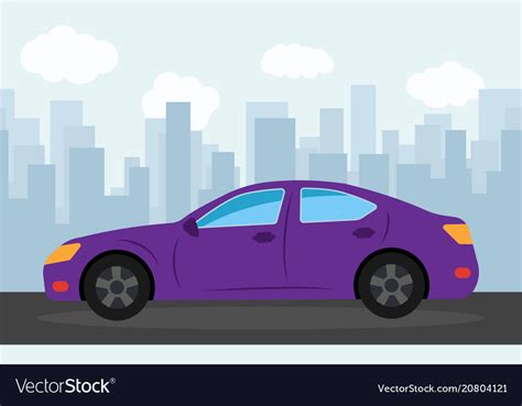 Purple sports car Royalty Free Vector Image - VectorStock