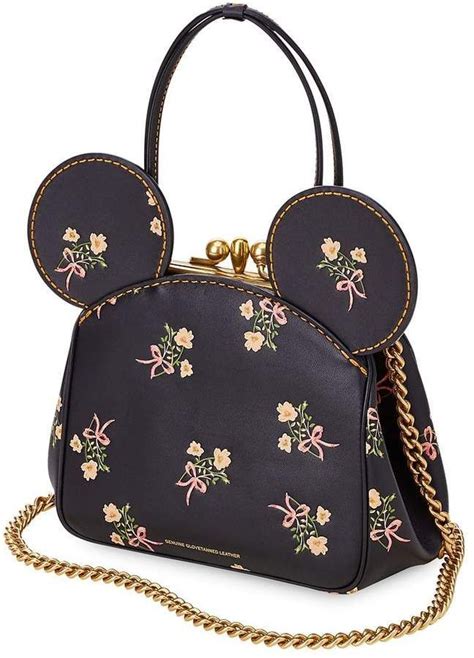 Disney Minnie Mouse Floral Kisslock Leather Bag By Coach Black Disney Purse Coach Bags