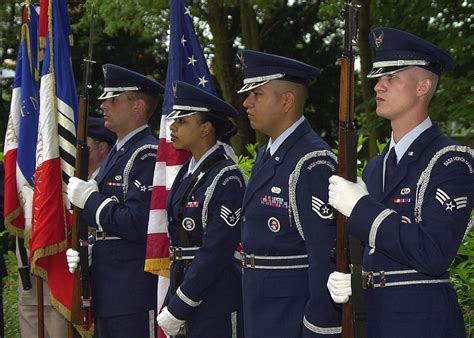 Us Air Force Usaf Airmen Assigned To The Base Honor Guard Team At