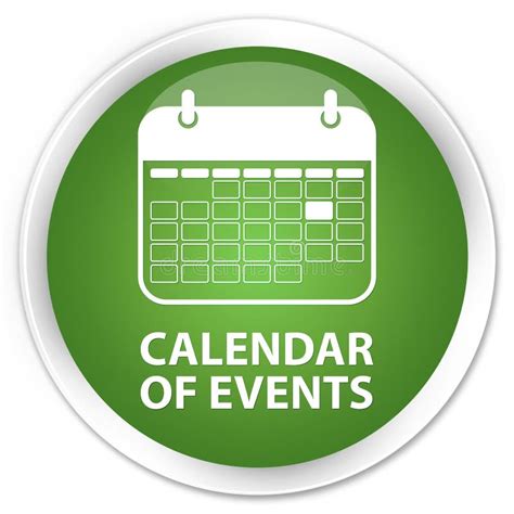 Calendar of Events Premium Soft Green Round Button Stock Illustration