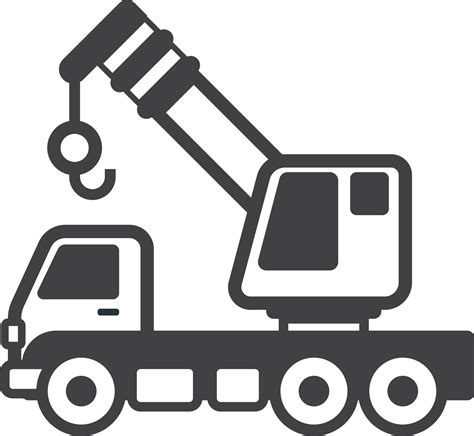 Crane Truck Illustration In Minimal Style 16415335 PNG