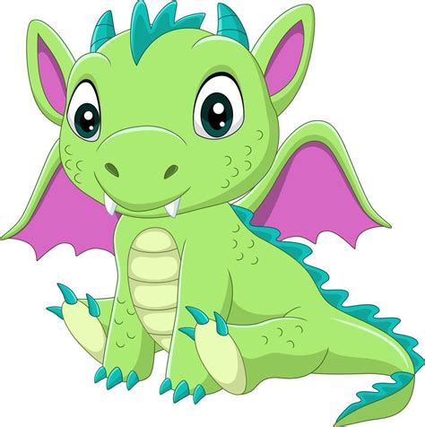 Cartoon baby green dragon sitting 5332332 Vector Art at Vecteezy