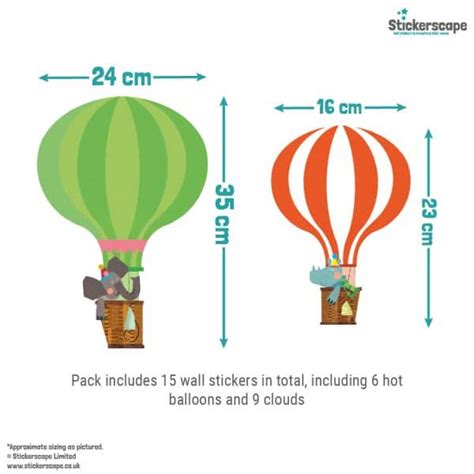 Hot Air Balloon Wall Sticker Pack Stickerscape