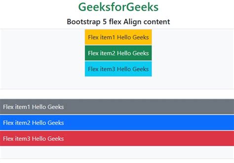 Bootstrap 5 Flex Align Items Geeksforgeeks