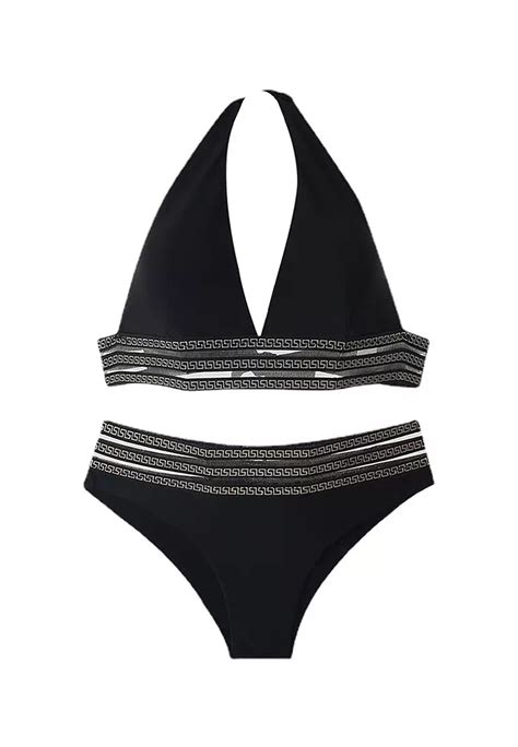 Buy Sunnydaysweety Black Halterneck Swimsuit Set CA24032149 2024 Online