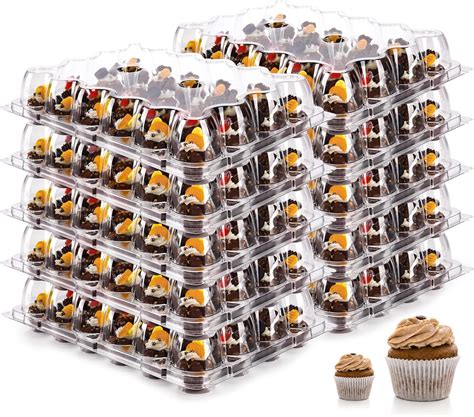 Nplux Count Mini Cupcake Containers Pack Cupcake Holder With