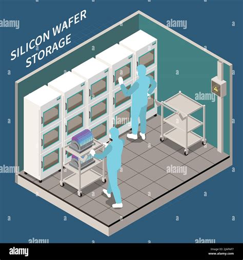 Isometric Semiconductor Production Composition With Silicon Wafer