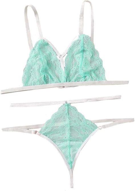 Rtyoo Lingerie Sexy Femme sous vêtements féminins Pyjamas sous vêtements Soutien Gorge String