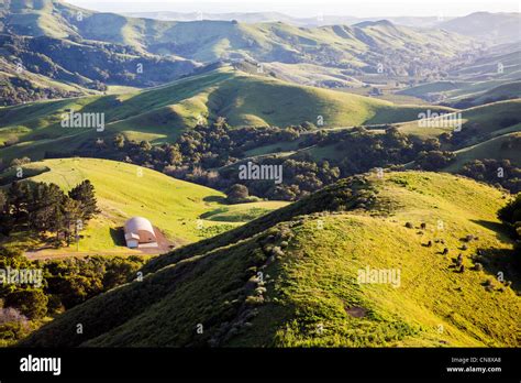 The green hills of coastal California from Highway 46 looking towards ...