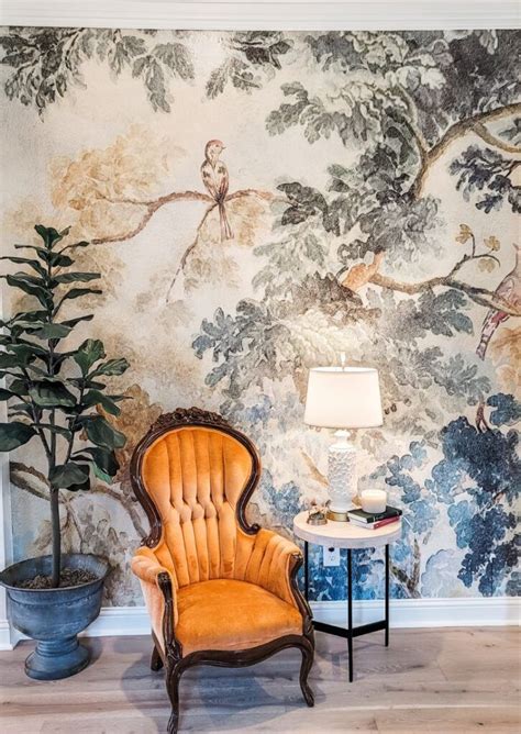 Anthropologie Mural Wallpaper In The Dining Room Dining Room