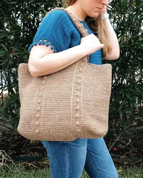 Modern Crochet Oversized Tote Bag Pattern Weave Crochet