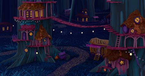 Nighttime In The Gnome Village On Behance