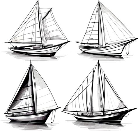 Premium Vector | Sailing Boat pen drawing