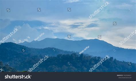 Panoramic View Mount Ledang Scenery Sagil Stock Photo