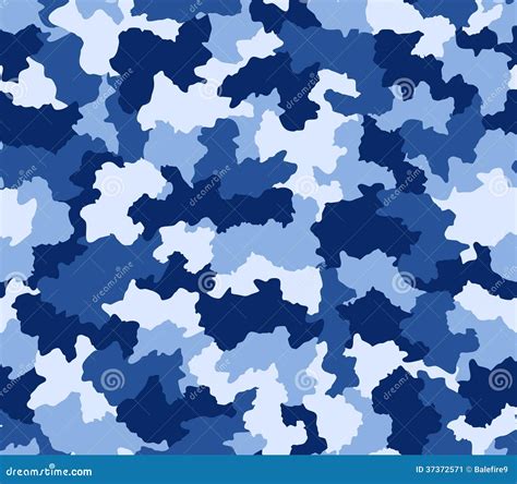 Blue Camouflage Seamless Pattern Stock Illustration Illustration Of