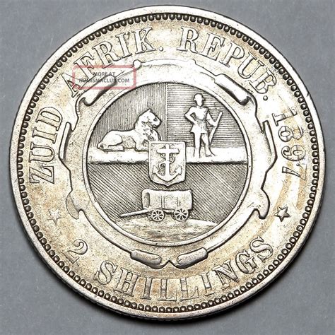 1897 South Africa Silver 2 Two Shilling Coin