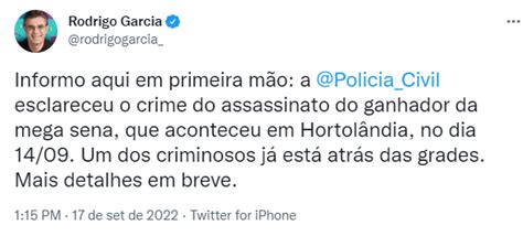 Polícia prende suspeito no caso da morte de ganhador da Mega Sena