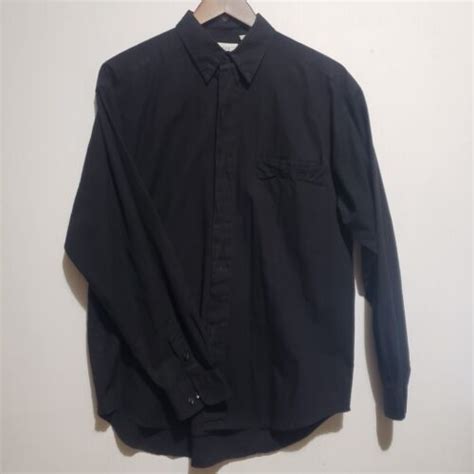 Vintage Z Cavaricci Men S Shirt Long Sleeve Button Up Medium Black EBay