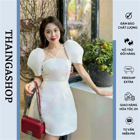 Bộ sưu tập hơn mẫu đầm cổ vuông tay phồng đen hot nhất