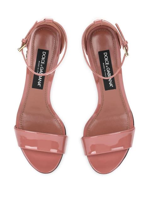 Dolce And Gabbana Dg Patent Leather Sandals Pink Farfetch