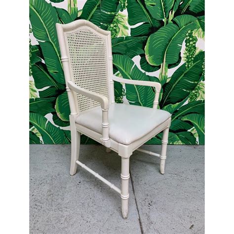 Faux Bamboo Cane Back Dining Chairs By Thomasville Set Of 6 Chairish