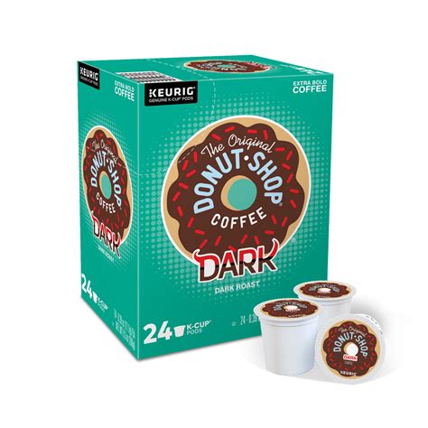 The Original Donut Shop Dark K Cup Coffee Pods Dark Roast 24 Count For Keurig Brewers