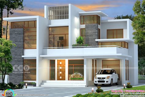 Flat roof house, Duplex house design, Facade house