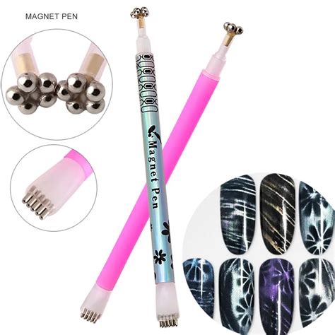 1pc Nail Double Headed Cat Eye Magnet Pens Magical Stick Diy Magnetic