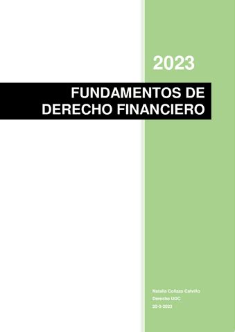 FUNDAMENTOS DE DERECHO FINANCIERO Pdf