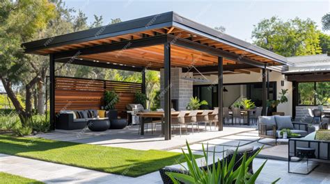 Premium Photo Protected Outdoor Spaces With Minimalist Pergolas And