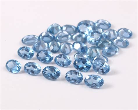 Aaa Flawless Brazilian Aquamarine Loose Oval Gemstone Cut Lot Fine