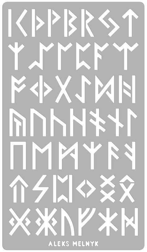 Buy Aleks Melnyk Metal Journal Stencil Elder Futhark Runes