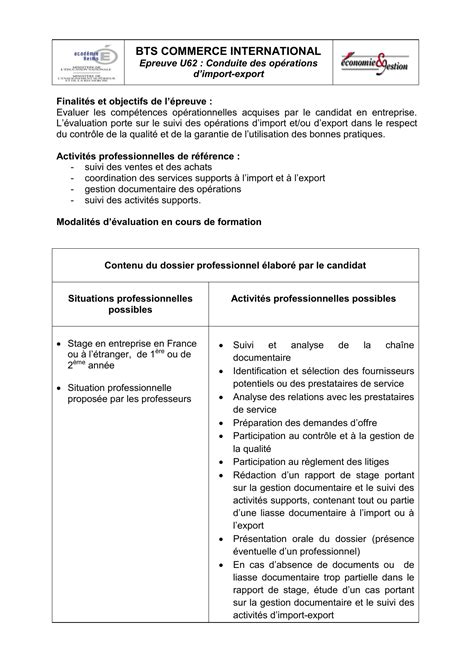 Commerce International Gestion Des Op Rations Import Export