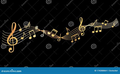 Gold Music Notes Bacground Stock Vector Illustration Of Classic